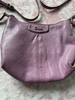 Coach Purple Leather Shoulder Bag